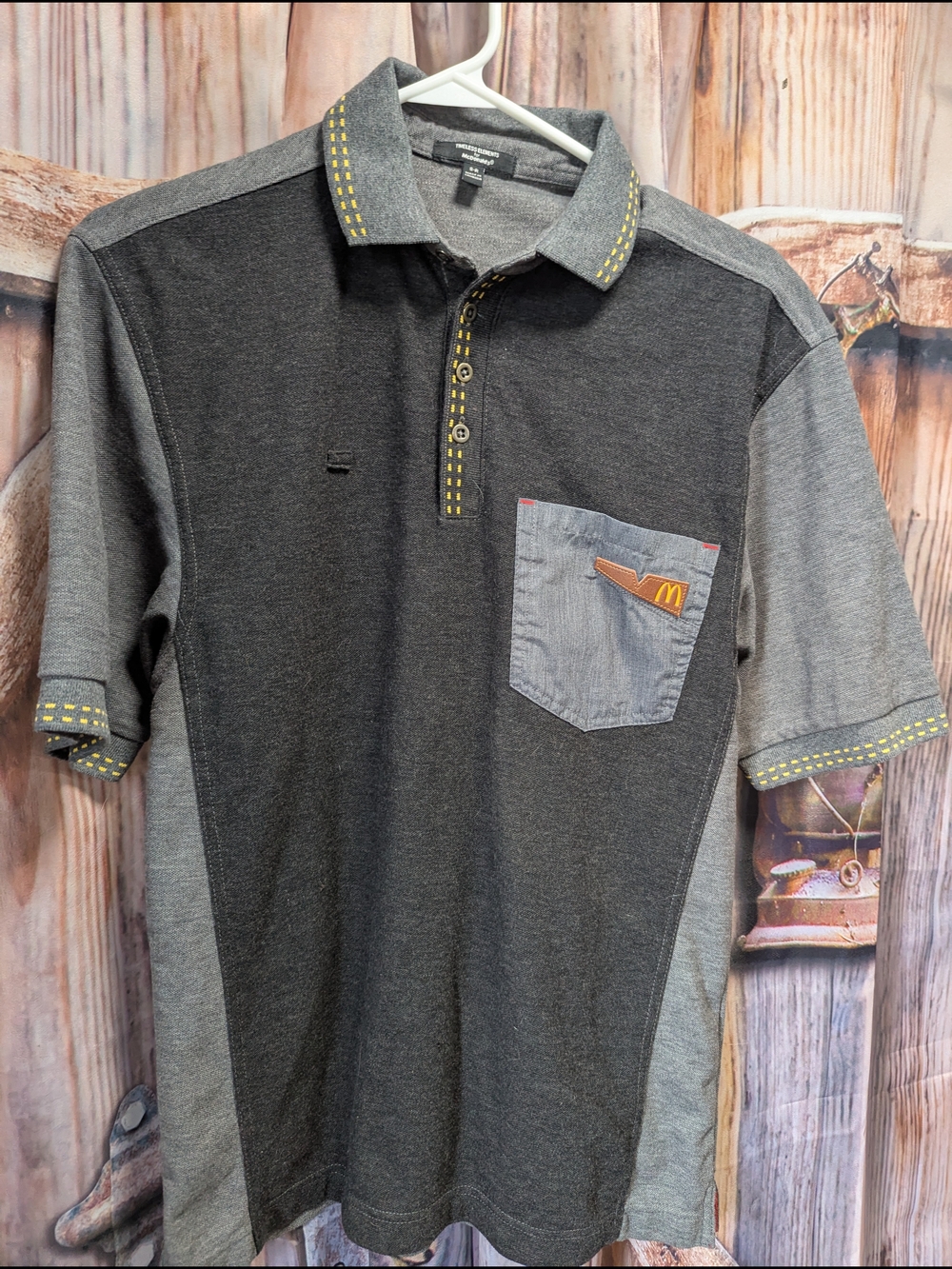 McDonald's Charcoal Gray Button-Down Shirt